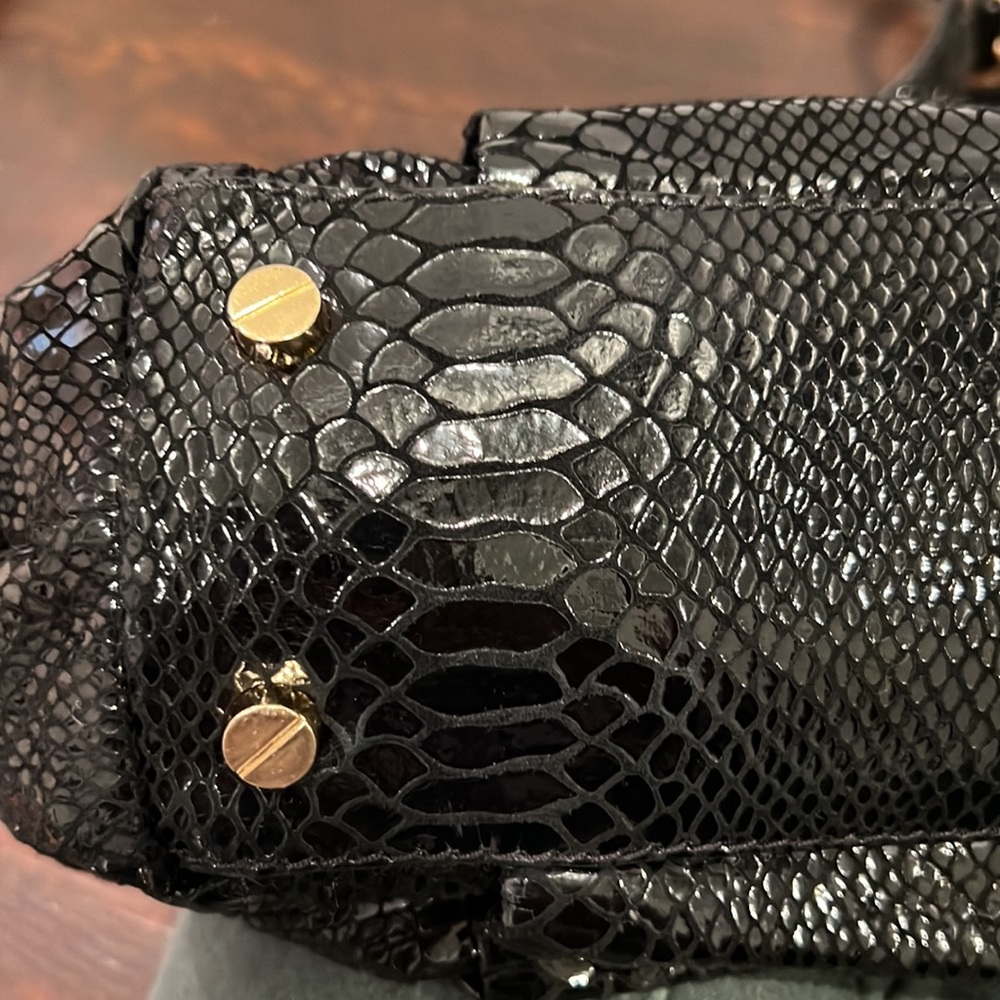 Michael Kors Black Python Pattern & Gold Metal Ac… - image 7